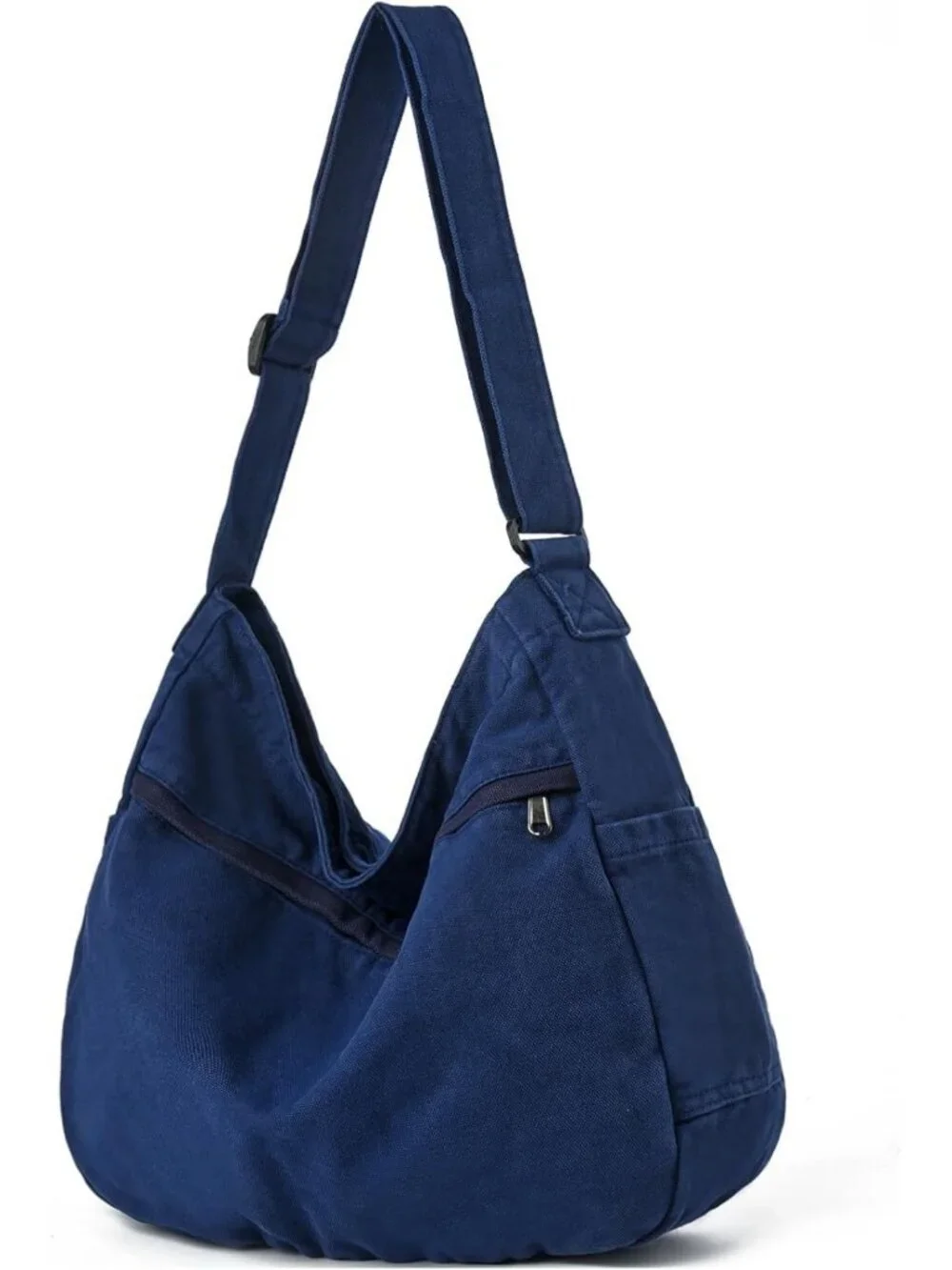 Large Canvas Hobo Crossbody Tote Bag | Multi-Pocket Casual Messenger Handbag